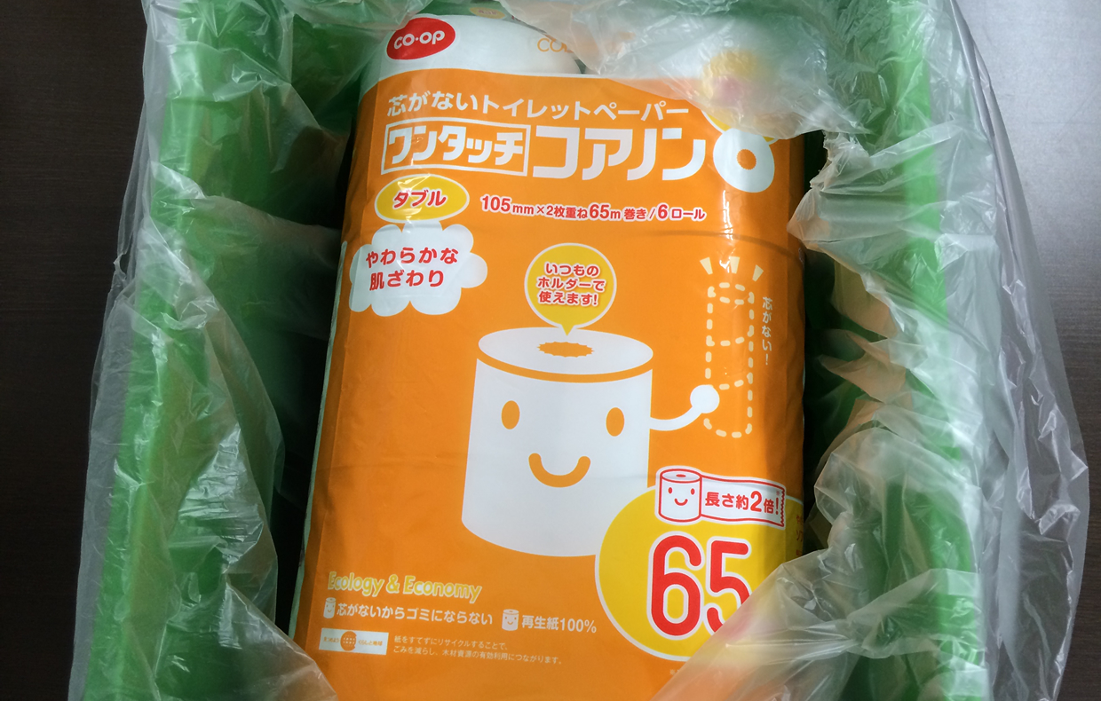 オリコンに入ったコアノンロールの写真